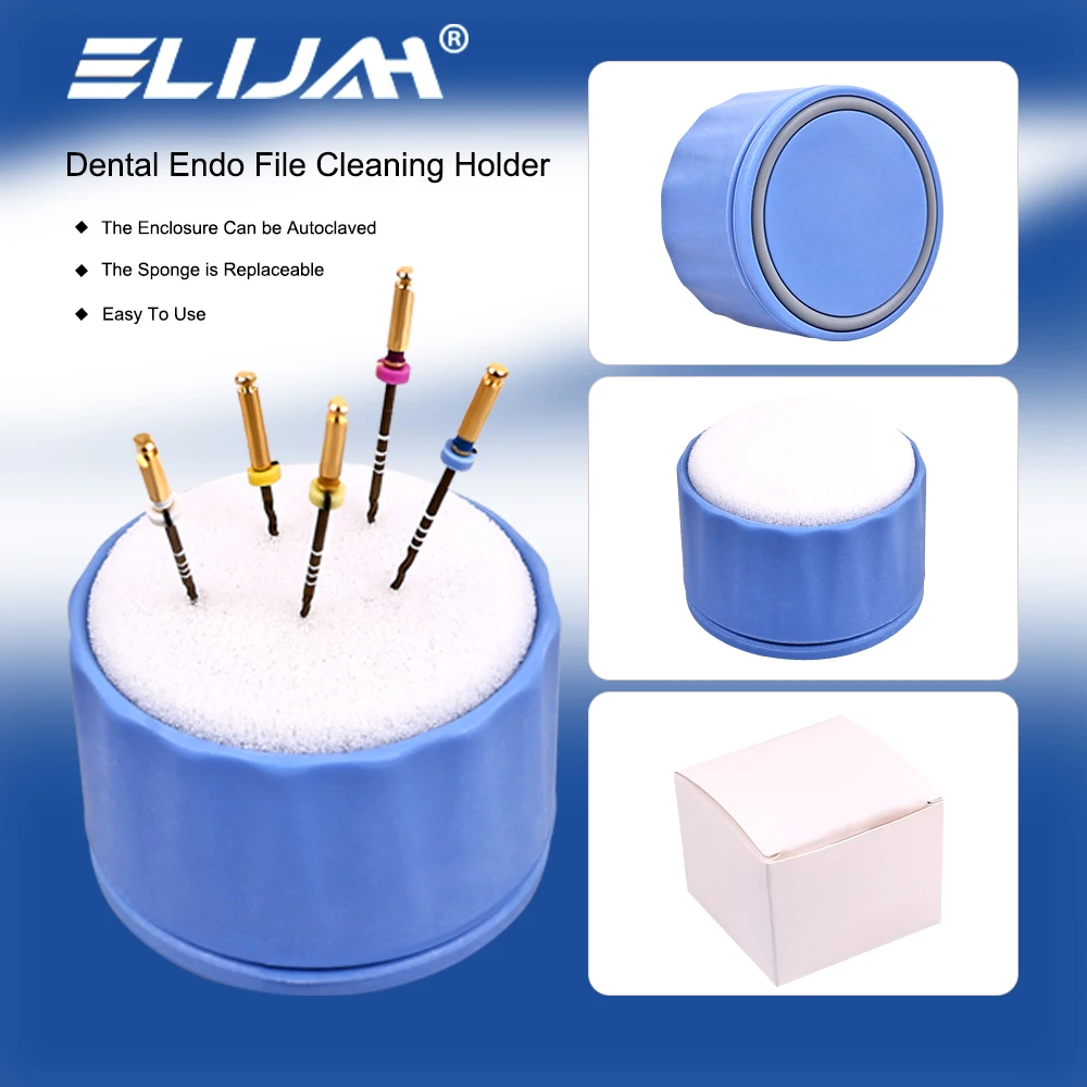 

ELIJAH Dental Endodontic Files Clean Holder Round Endo Stand Cleaner Sponge Root Canal File Dentist Reamer Cleaning Instruments