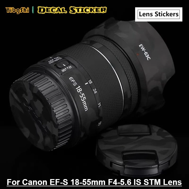 

Для Canon EF-S 18-55 мм F4-5.6 IS STM наклейка на объектив виниловая пленка защитная пленка для объектива защитная наклейка для тела EFS 18-55 1855