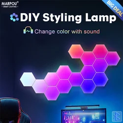 DIY Wall Lamp TUYA Smart APP LED Light RGB Dimming Night Lamp Indoor Home Decor Bluetooth WIFI Gaming Ambiance Computer Bedroom