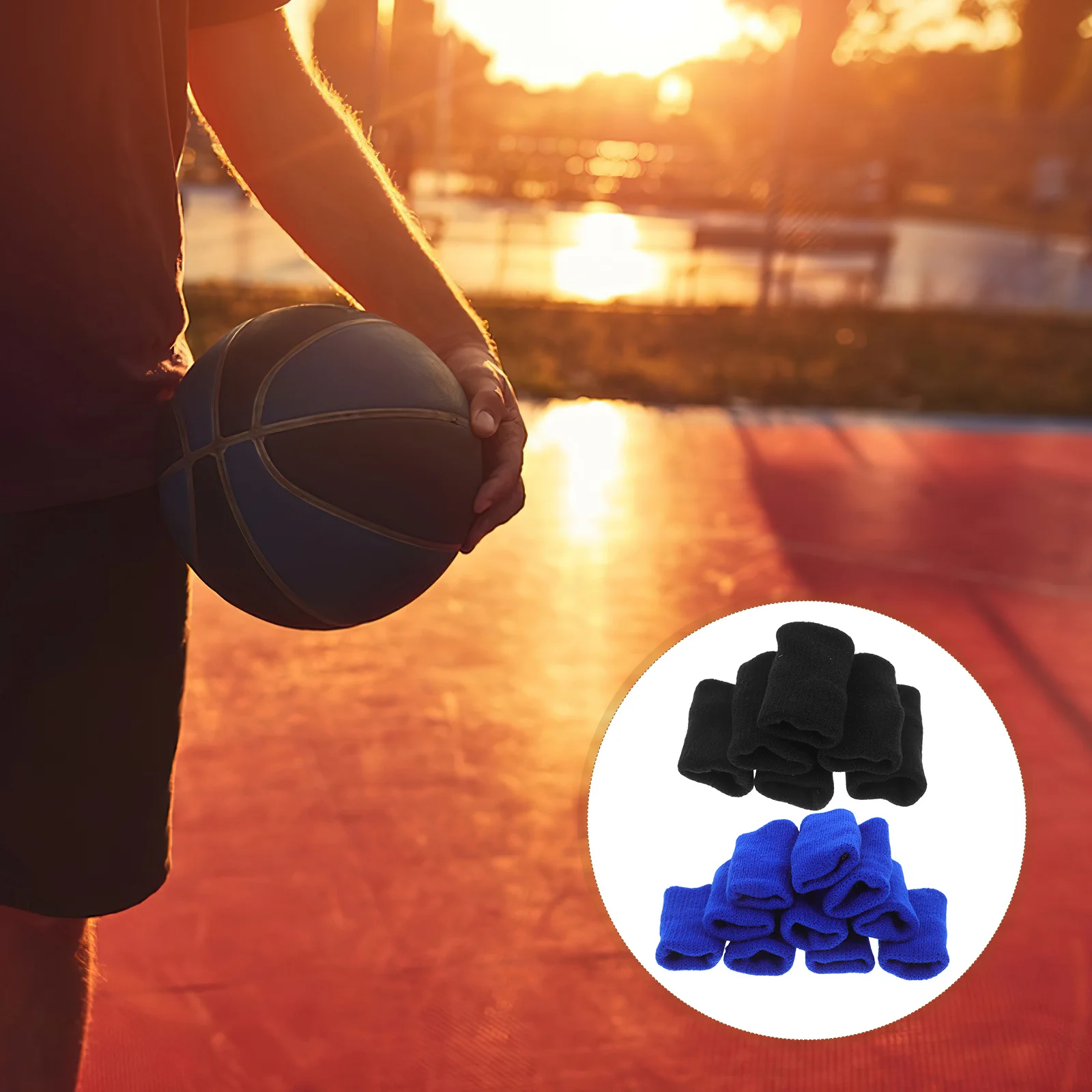 

20Pcs Elastic Finger Protectors Breathable Finger Sleeves Non-Slip Supports for Basketball Volleyball Badminton Sports