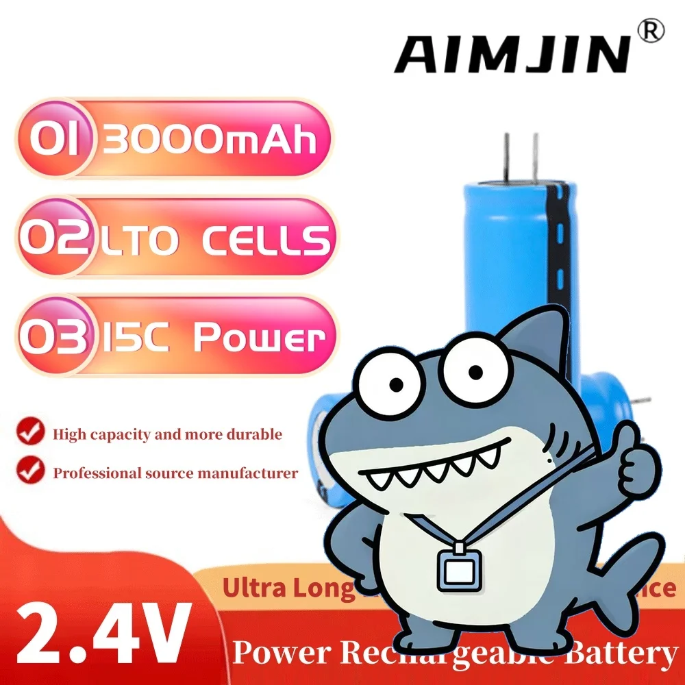 🔥2026 New 2.4V 3000mAh LTO 18650 Lithium Titanate Cell 15C Power Rechargeable Low Temperature Battery Cells 25000 Cycle Times💎