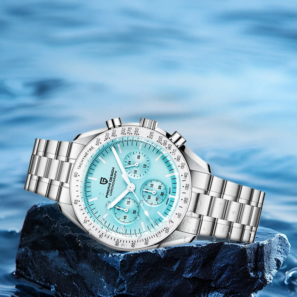 2025Pagani nuovissimo orologio al quarzo moda uomo zaffiro di fascia alta VK63 cronografo sportivo da uomo in acciaio inossidabile impermeabile 100 m