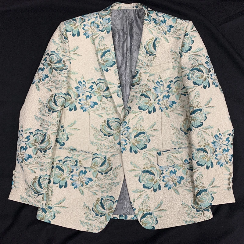 2022 Customer Made Half Canves  Fashion Summer Men's Floral Suits Wear