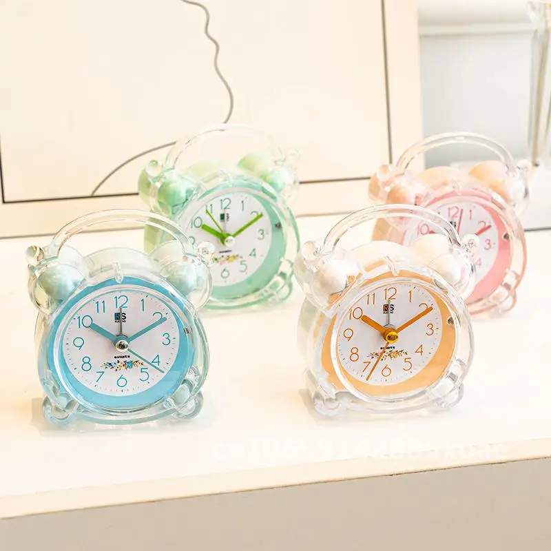 

Crystal alarm clock mute student creative DIY simple cartoon children's electronic small alarm clock
