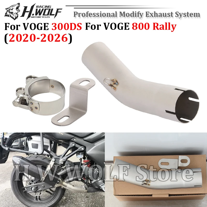 Slip On For VOGE 300DS 800 Rally 2020 - 2026 Motorcycle Exhaust System Modify Middle Link Pipe Connect 51MM Muffler Esacpe Moto