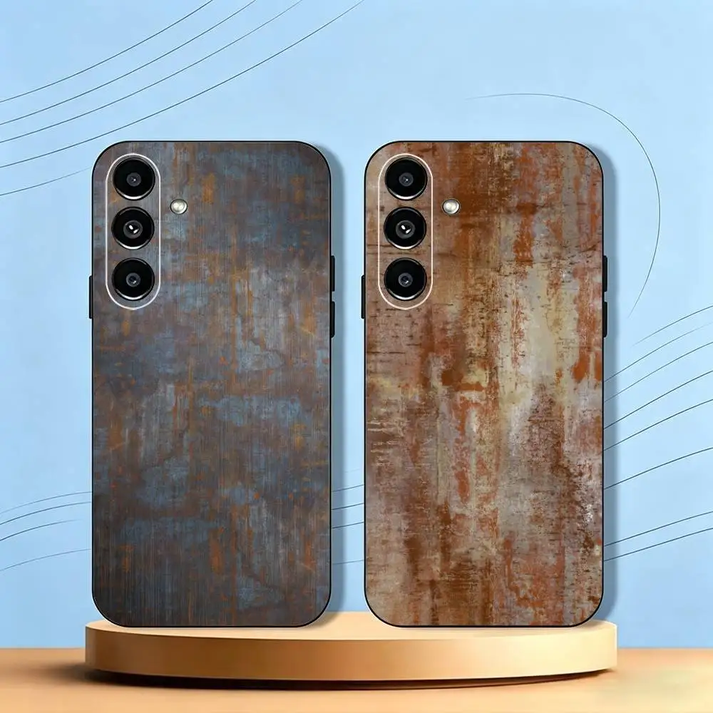 Retro-O Industrial Rusty Phone Case For Samsung Galaxy A73,A72,A71,A70,A53,A52,A51,Soft Silicone Black Cover