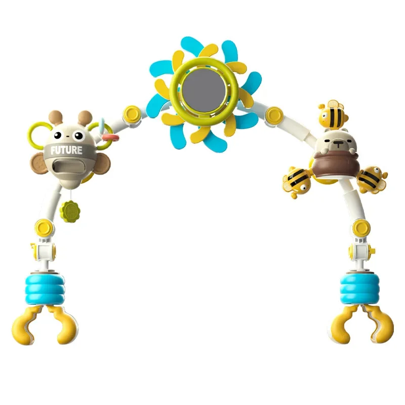 Zabawki Montessori dla niemowląt, grzechotka w kształcie pszczoły do łóżeczka, dzwonek, grzechotka dla noworodków, zabawka sensoryczna, bezpieczna do wózka, do zawieszenia na siedzisku, zabawka do zawieszenia w samochodzie.