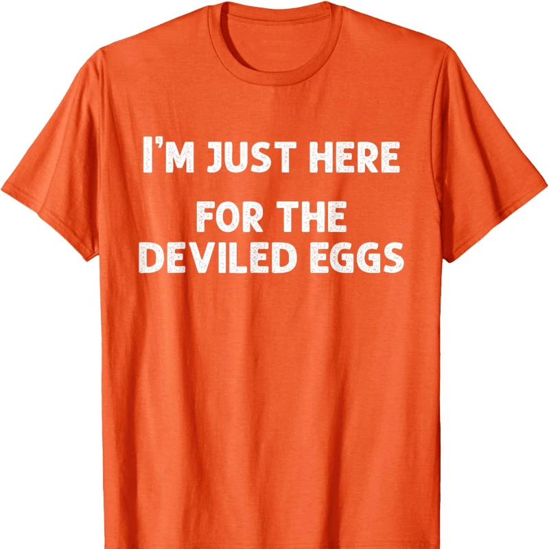 أنا فقط هنا للبيض الشيطان مضحك زوجين مطابقة القطن تي شيرت الجدة تتجه الحروف الإبداعية الرقبة قصيرة عادية تيز #3
