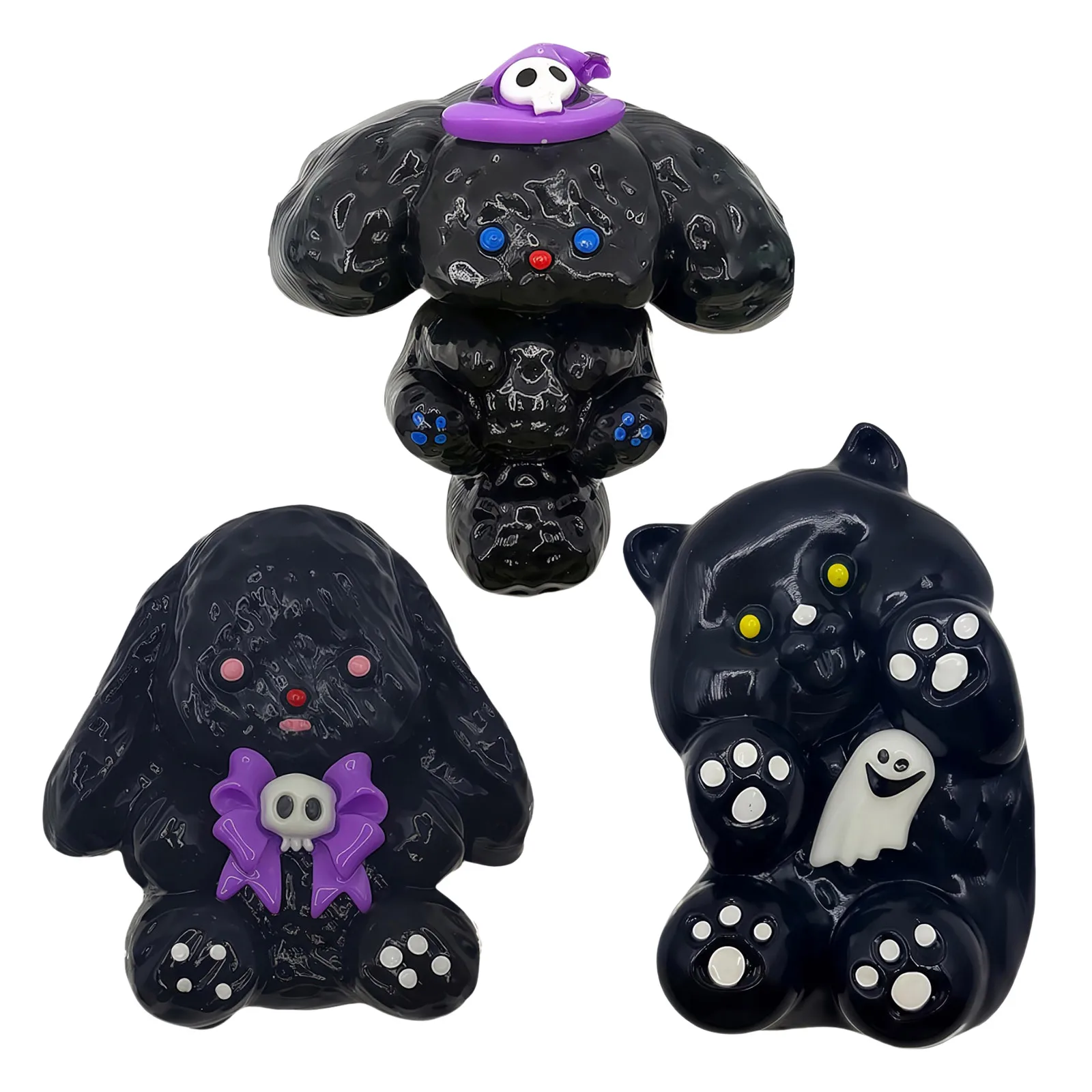 Jeux de saucisses 3 pièces, jouets d'halloween, peluche, jouets anti-Stress collants pour Halloween, sac à cadeaux, fête (flou), Skateboard