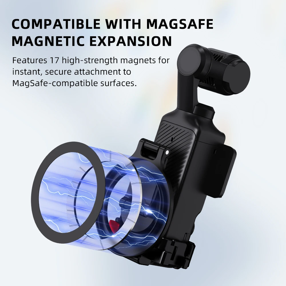 Supporto Magnetico BRDRC Pocket 4 per Vlog, Streaming Video e Teleprompter, Compatibile con DJI Pocket 3, Accessorio per Espansione Supporto Telefono