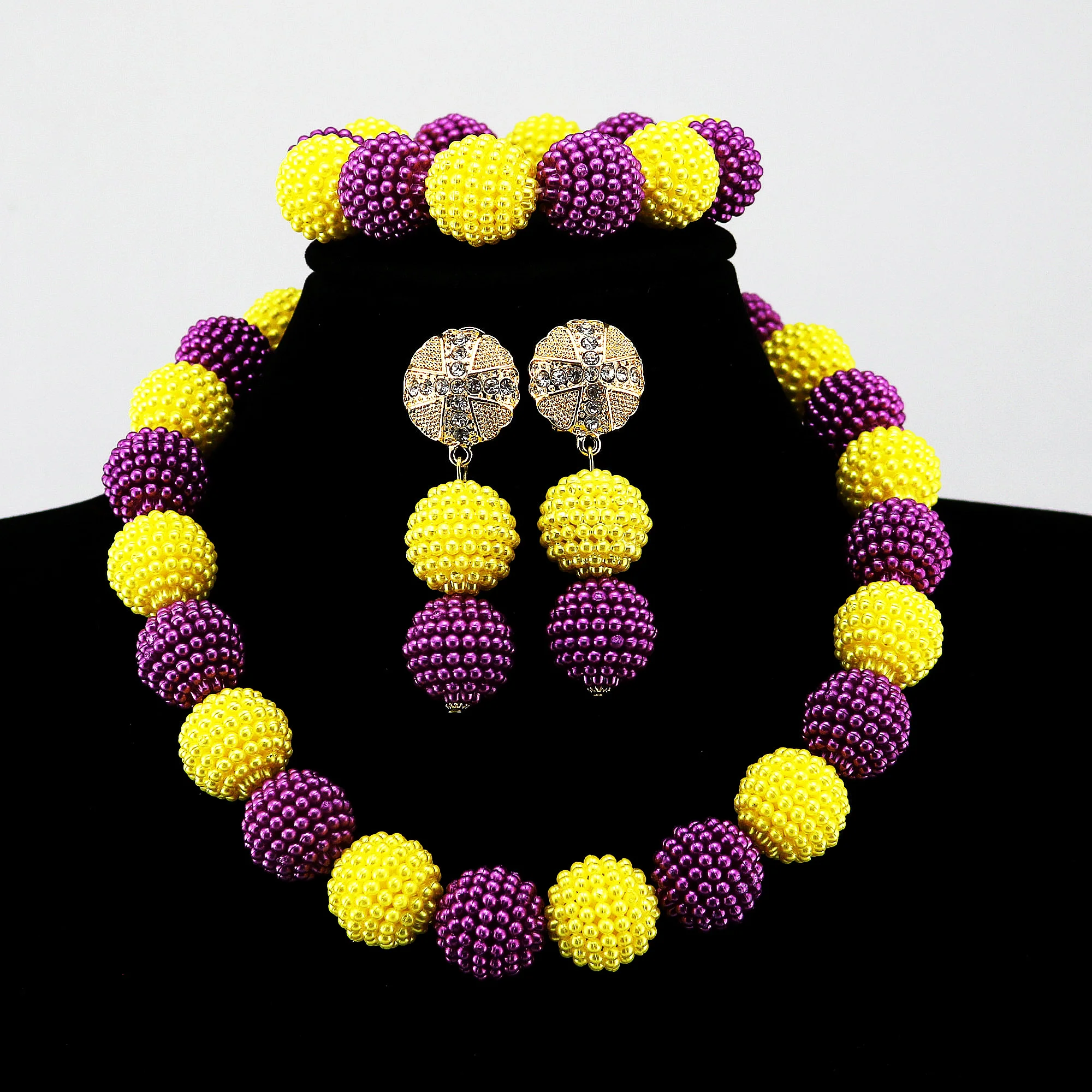 Glue Bead Jewelry Sets Latest Glue Bead Jewelry Sets Luxury African Wedding Bridal Glue Bead Beads Jewelry sets Nigerian Women image 4