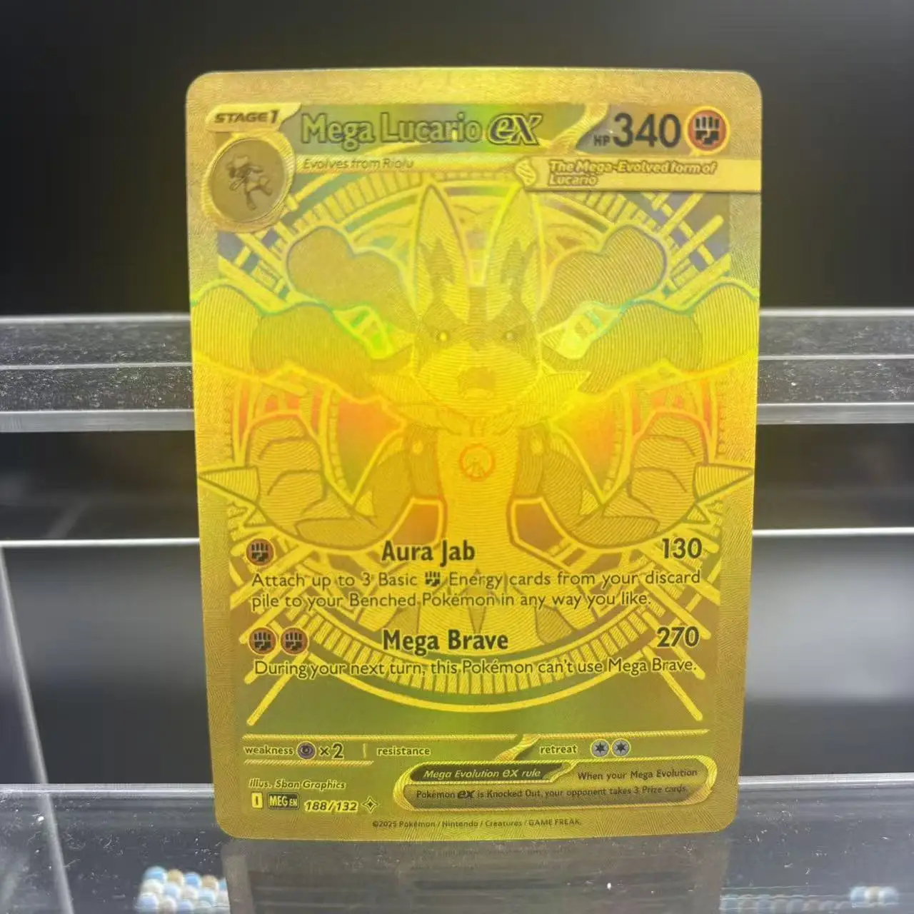 لتقوم بها بنفسك PTCG جمع بطاقات ميجا لوكاريو ميجا فينوسور ميجا جارديفور ex الذاتي بطاقة واحدة لعبة كلاسيكية أنيمي بطاقة هدية لعبة #5