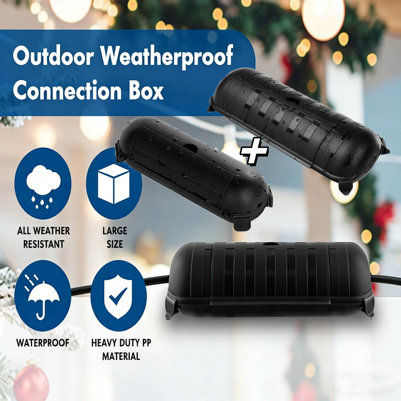 Outdoor Power Strip With Cover - Petite boîte électrique extérieure étanche IP44
