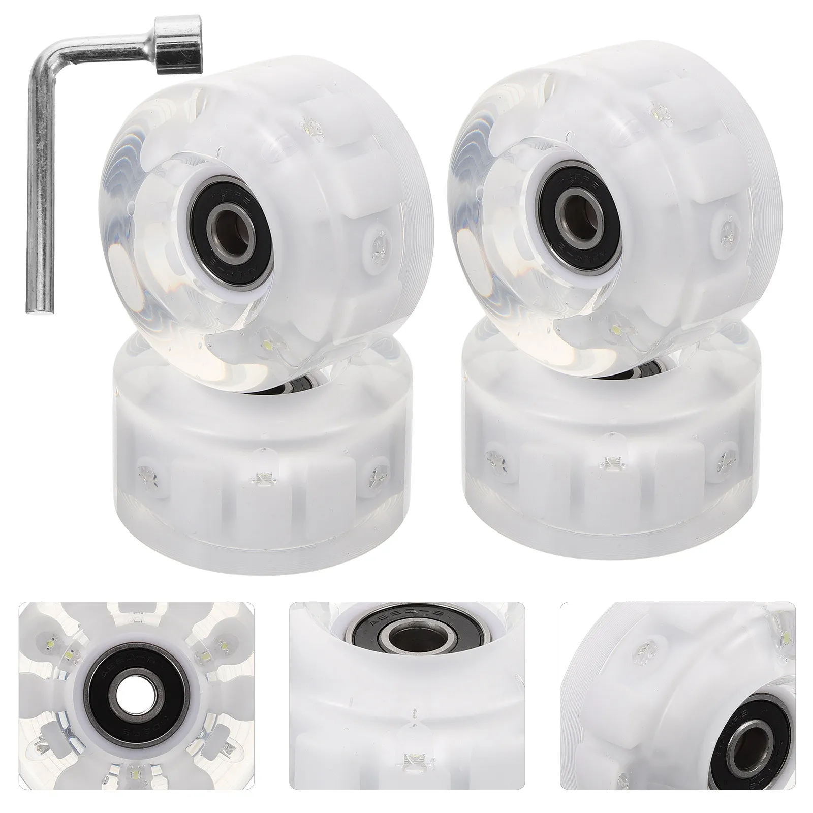 

Комплект колес для роликовых коньков с подсветкой из полиуретана, аксессуары для уличных коньков, подходят для начинающих, для использования на улицах, тротуарах и пандусах