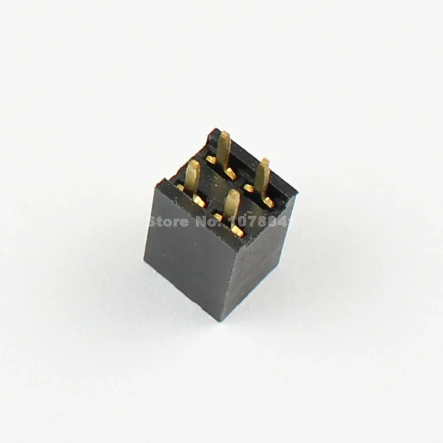 100pcs Pitch 2.54mm 2x2 Pin 4 Pin Female Double Row Straight Header Strip PH:8.5mm
