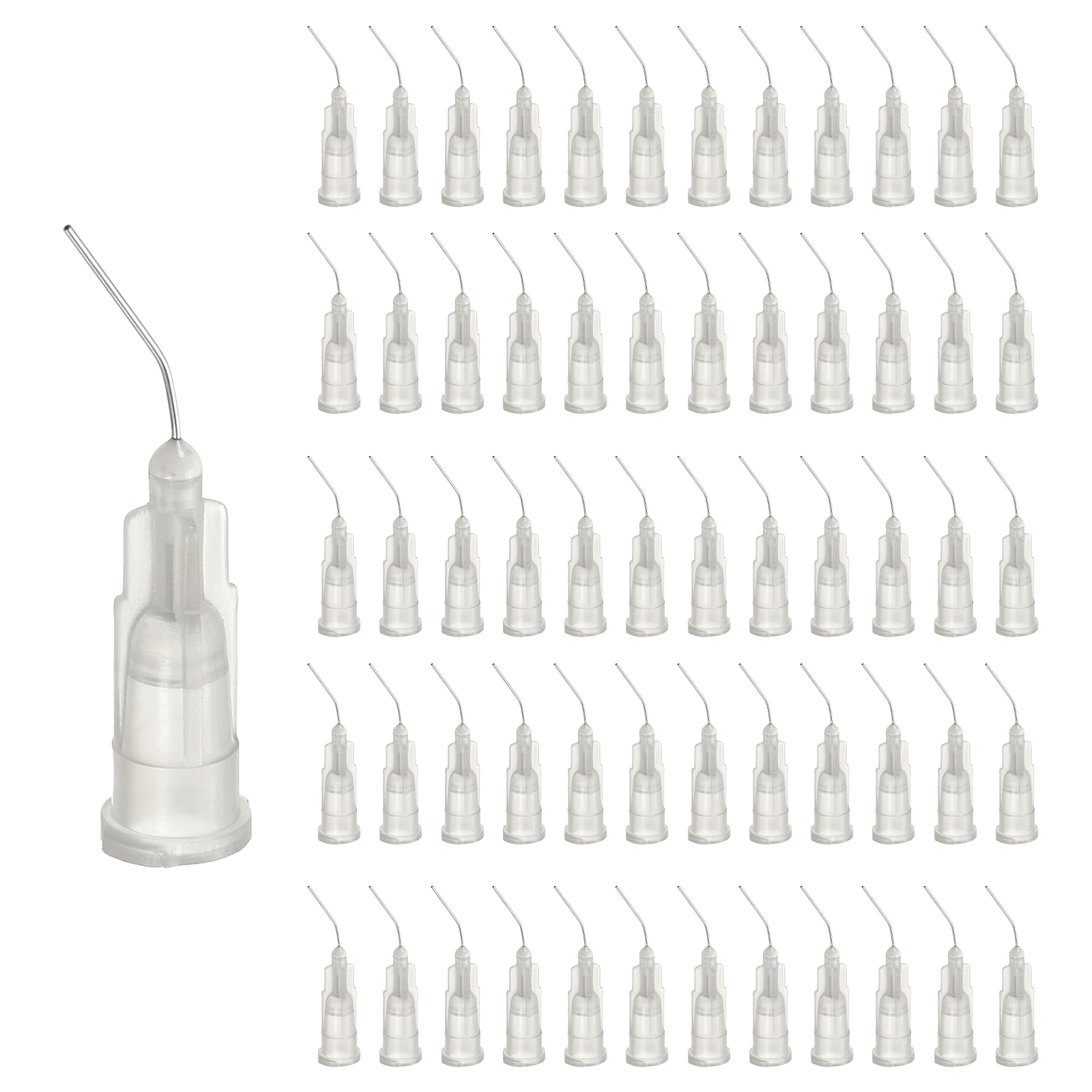 Stainless Steel 45 Degrees Pre Bent Dispensing Needle Tips Bent Dispensing Tip End Angled Blunt Dispenser Needle with Luer Slip