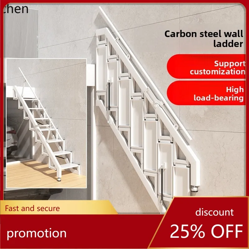 ZML folding stairs against the wall New type of wall hanging up and down wall lifting ladder compartment hanging shop