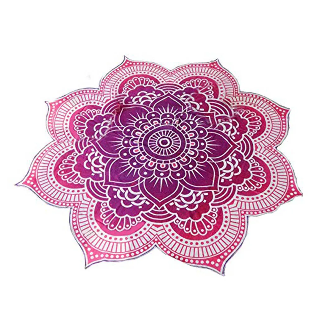 Flowers Roundie Beach Throw Tapestry Hippy Boho Gypsy Cotton Tablecloth Beach Towel Yoga Mat Cappa