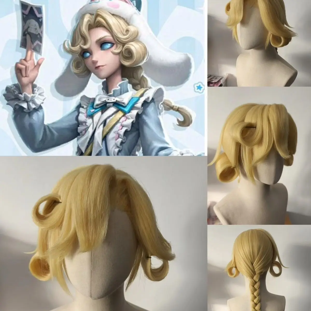 Stylized Joseph Desaulniers Cosplay Wig 60cm Synthetic Hair Game Identity Ⅴ Photographer Halloween Party + Wig Cap