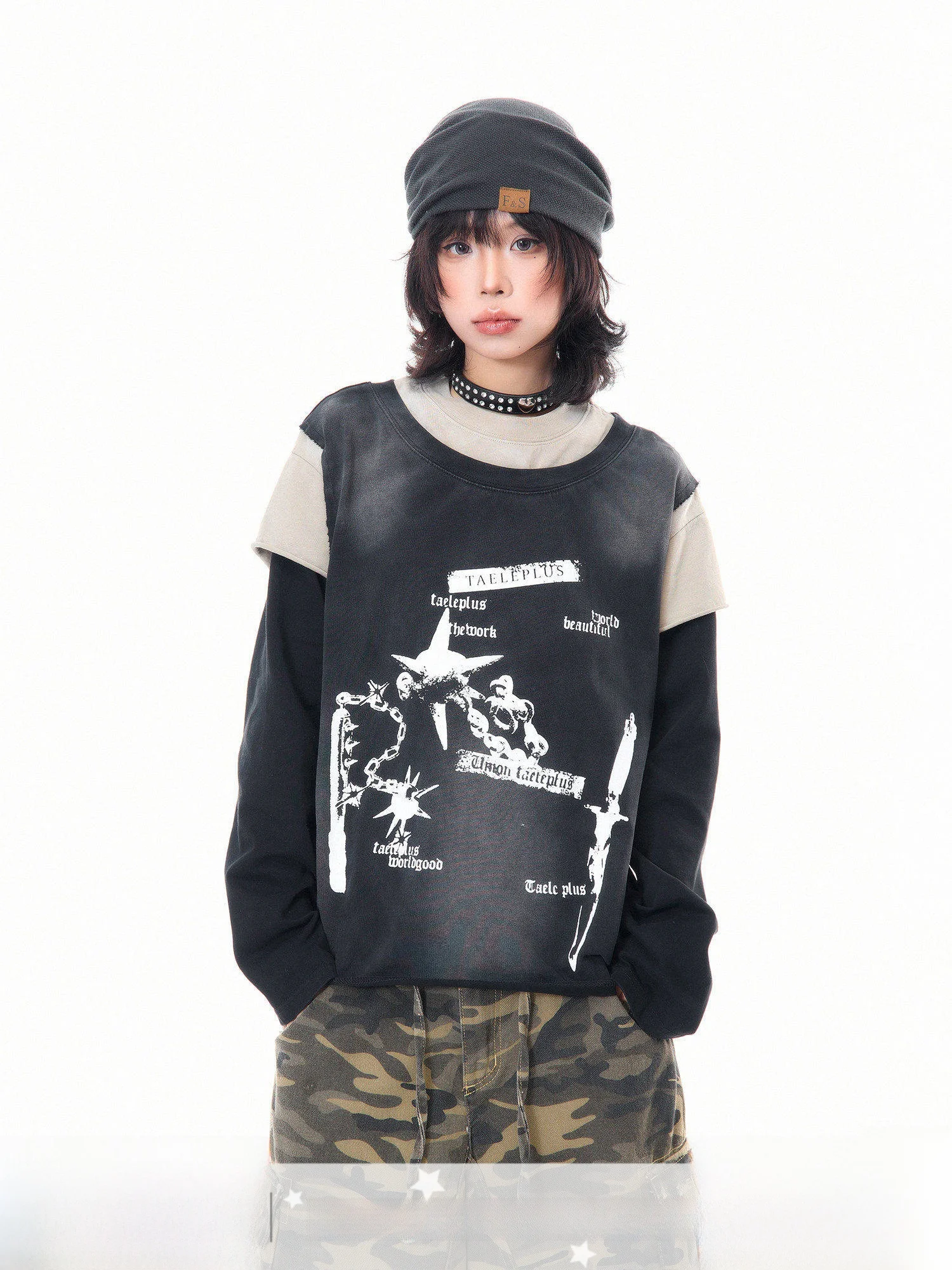 

Waed Long Sve T-irt Women's Spring Lazy Print Loose Casual Top MKGO Ro Sle Universal Fit Cotton Comfortable Breath...