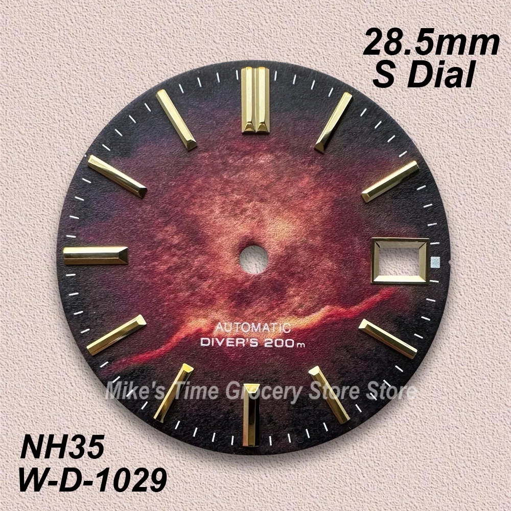 28.5mm S Logo Colorful Dial Suitable For NH35/NH36 Japan Movement 3D Printing High Quality Diving Watch Modification Accessories