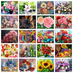 AZQSD Diamond Painting Peony Flower Sunflower Embroidery Mandala fruit Floral Rose 30x40cm Home Decor Rhinestones Diy Gift