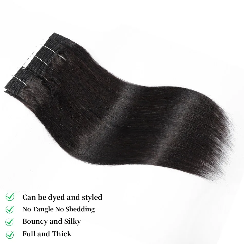 Extensões brasileiras do cabelo reto, pacotes do cabelo humano, Weave do cabelo, cor natural, 8-28 dentro