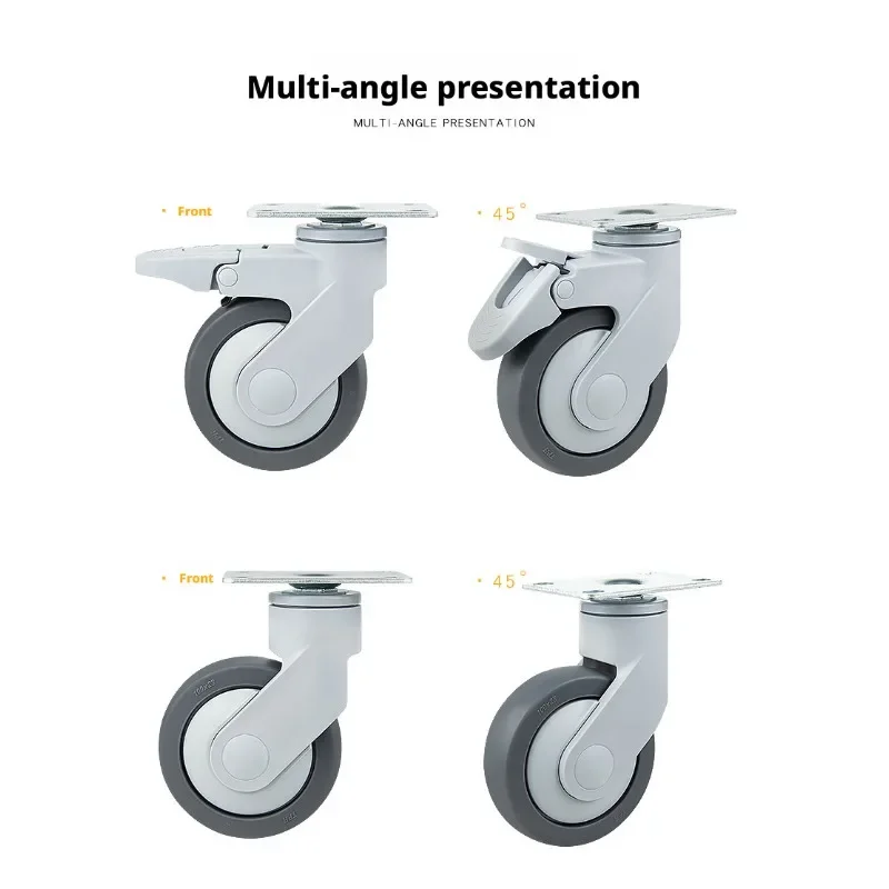 1 Pc l 3‘’/4‘’/5 Universal Wheel Equipment Whee Rubber Screw Flat Wheel Silent Caster Furniture Chair Desk Table Losad 70KG