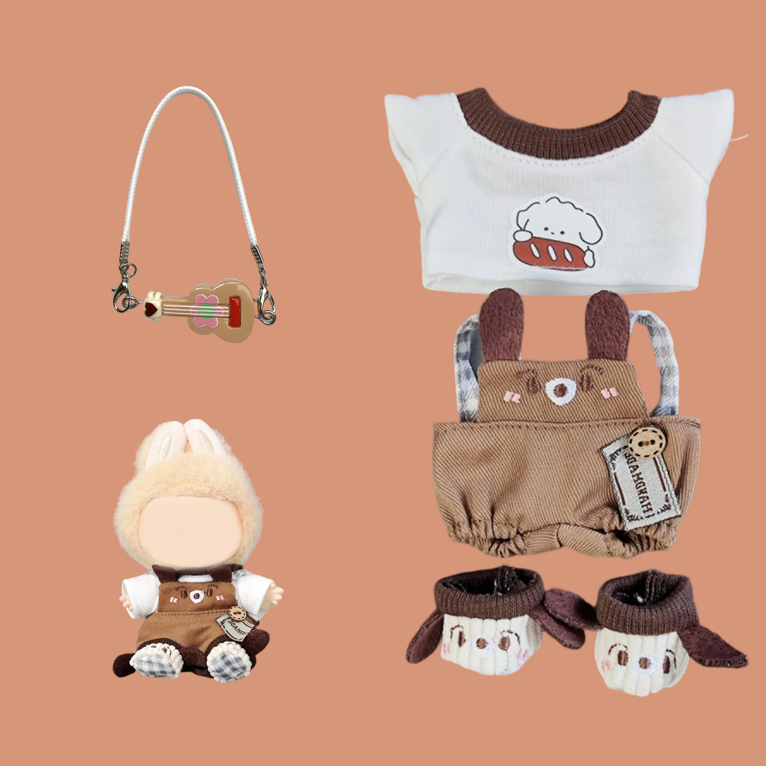 

15-17cm Clothes For Labubu Outfit Accessories For Korea Kpop Exo Labubu Idol Dolls Cotton Doll Crawling Clothes Pull-Up Clothing