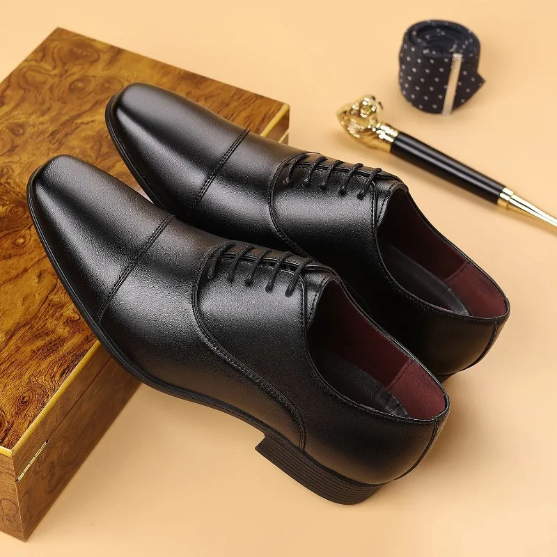 

Mens Leather Shoes Classic Business Dress Shoes Luxury Wedding Shoes for Men Fashion Casual Leather Shoe Lace-up Oxford Footwear