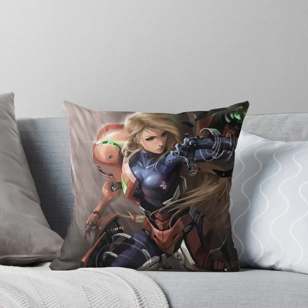 Zero Suit Samus Out Of The Varia Suit Throw Pillow Sofa Cushion Christmas Covers For Cushions Sitting Cushion Pillow