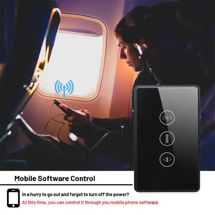 Glomarket Standard USA Design unico Pannello in vetro Tenda WiFi Smart Switch Tuya APP Telecomando Wifi Smart Shutter Switch