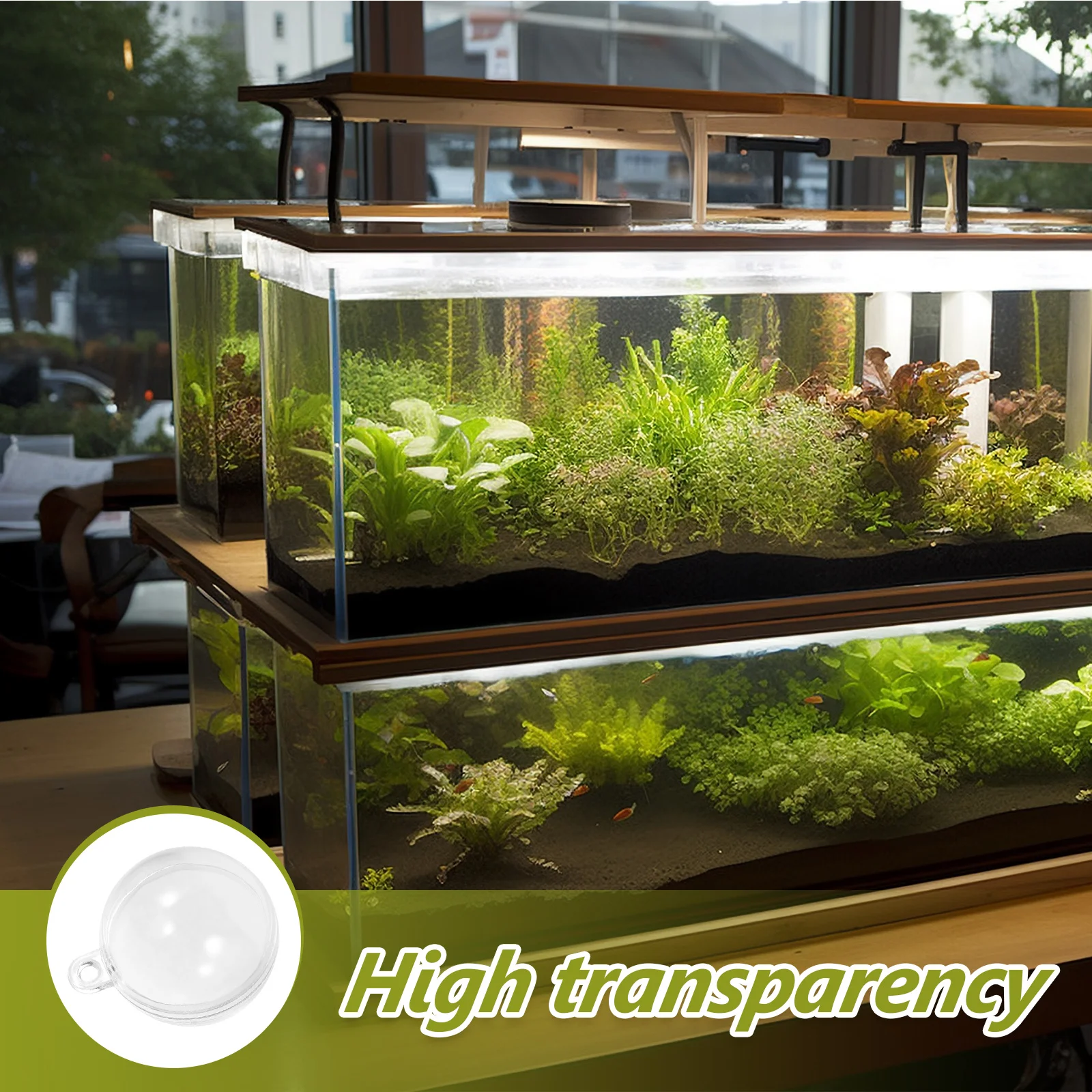 

10Pcs Clear Fillable Balls PVC Floating Aquarium Decorations Hanging Ornaments Transparent Fish Tank Balls Fillable Ball