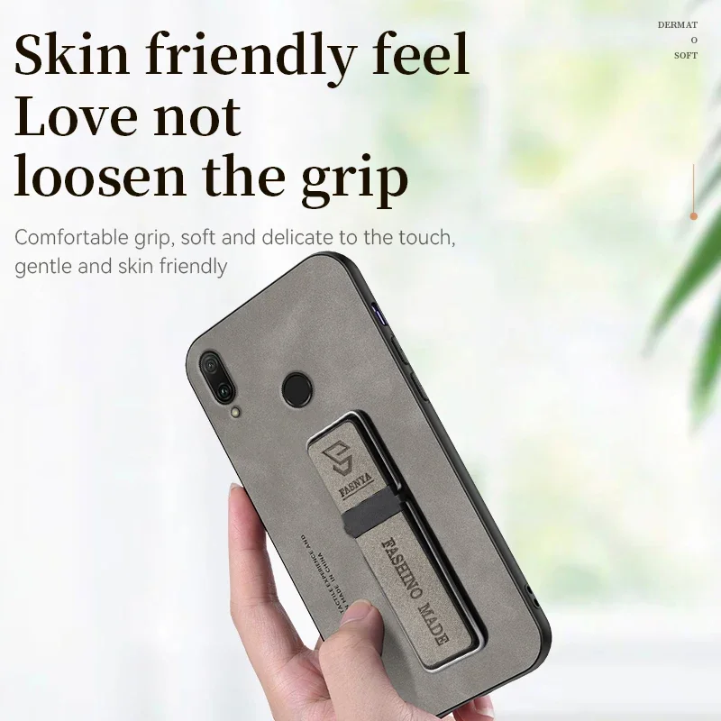 حافظة جلدية فاخرة من جلد الخراف لهاتف هواوي Y8P Y7A Y9S Y9A Y9 Prime 2019 حافظة كاملة ناعمة مع حامل ظهر ناعم