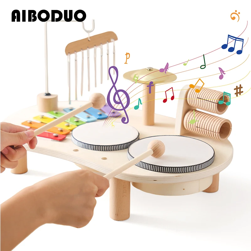 Baby Early Education Educational Multifunctional Music Table Toy Portable Children's Hand-Eye Coordination Knocking Music Table