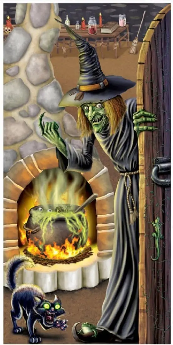 Creepy Crapper Restroom Door Cover, 5’ x 30” – Plastic for Indoor & Outdoor Use – Easily Display – Halloween Party Decorations, Horror Crime Scene Decor, Murder Mystery Party