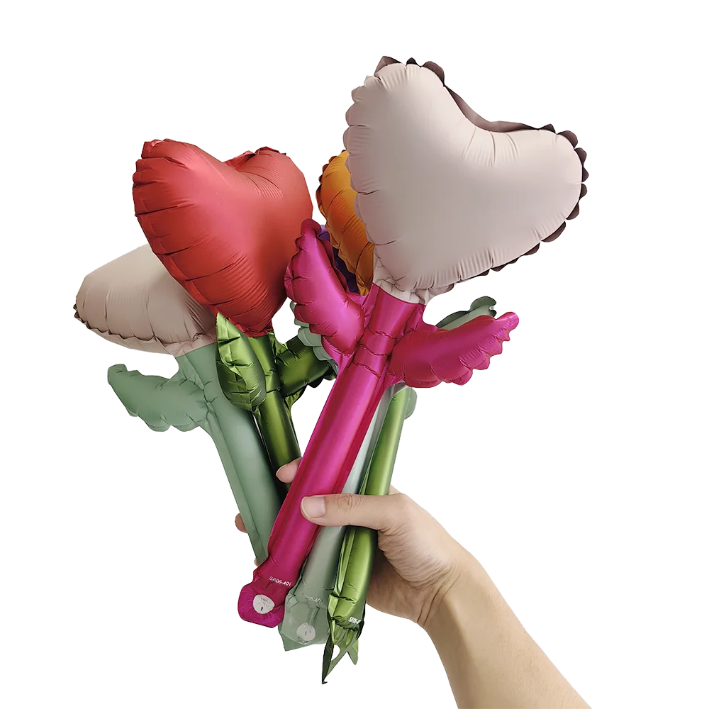 Mini Rose Balloon Heart Shaped Flower Balloon Wedding Anniversary Love Confession Valentine\'s Day Decoration Supplies Girls Gift