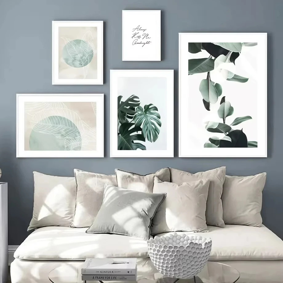 Dahlia Monstera Palm Leaf Balcony Flower Wall Art Canvas Painting Nordic Posters And Prints Wall Pictures For Living Room Decor