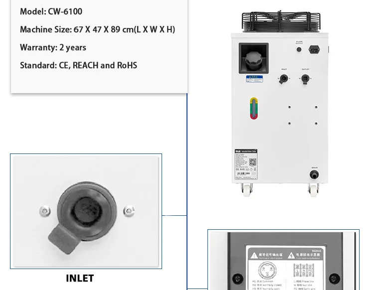 S&A Manufacturer CW-6100AN Enfriador De Agua Water Cooling System Air Cooling Machine CNC Spindle Chiller