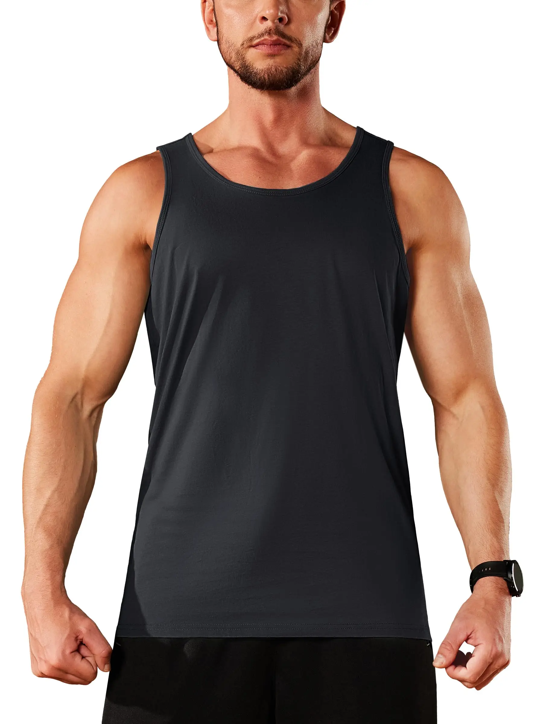 

Simple Solid Color Print Men's Tank Top Outdoor Run Fitness Sports Tees Fashion Man Sleeveless Shirt Summer Breathable Gym Vest