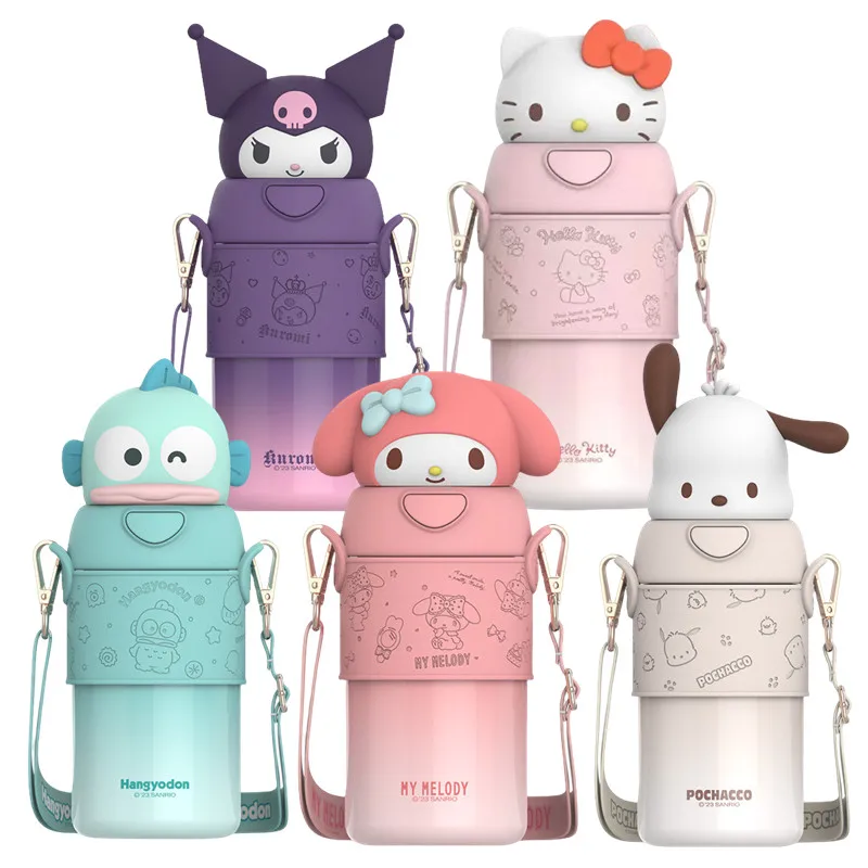 560 ml Sanrio Kuromi Termos ze stali nierdzewnej 316 Kawaii Hello Kitty Cinnamoroll Melody Dziecięca kolba próżniowa Butelka na wodę Kubek