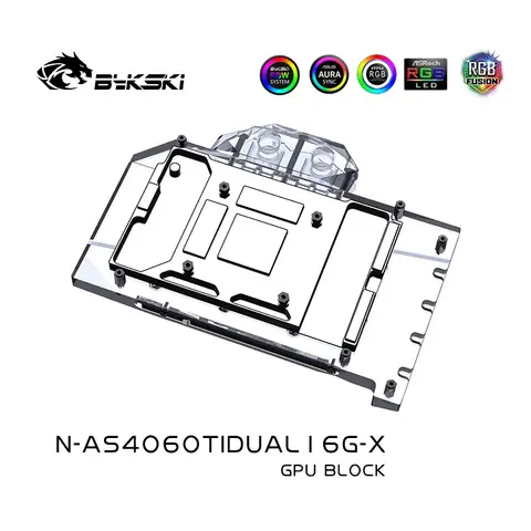 Bykski N-AS4060TIDUAL16G-X GPU Water Block Use for ASUS Dual GeForce RTX 4060Ti OC 16GB Video Card Cooling / Full Cover Design