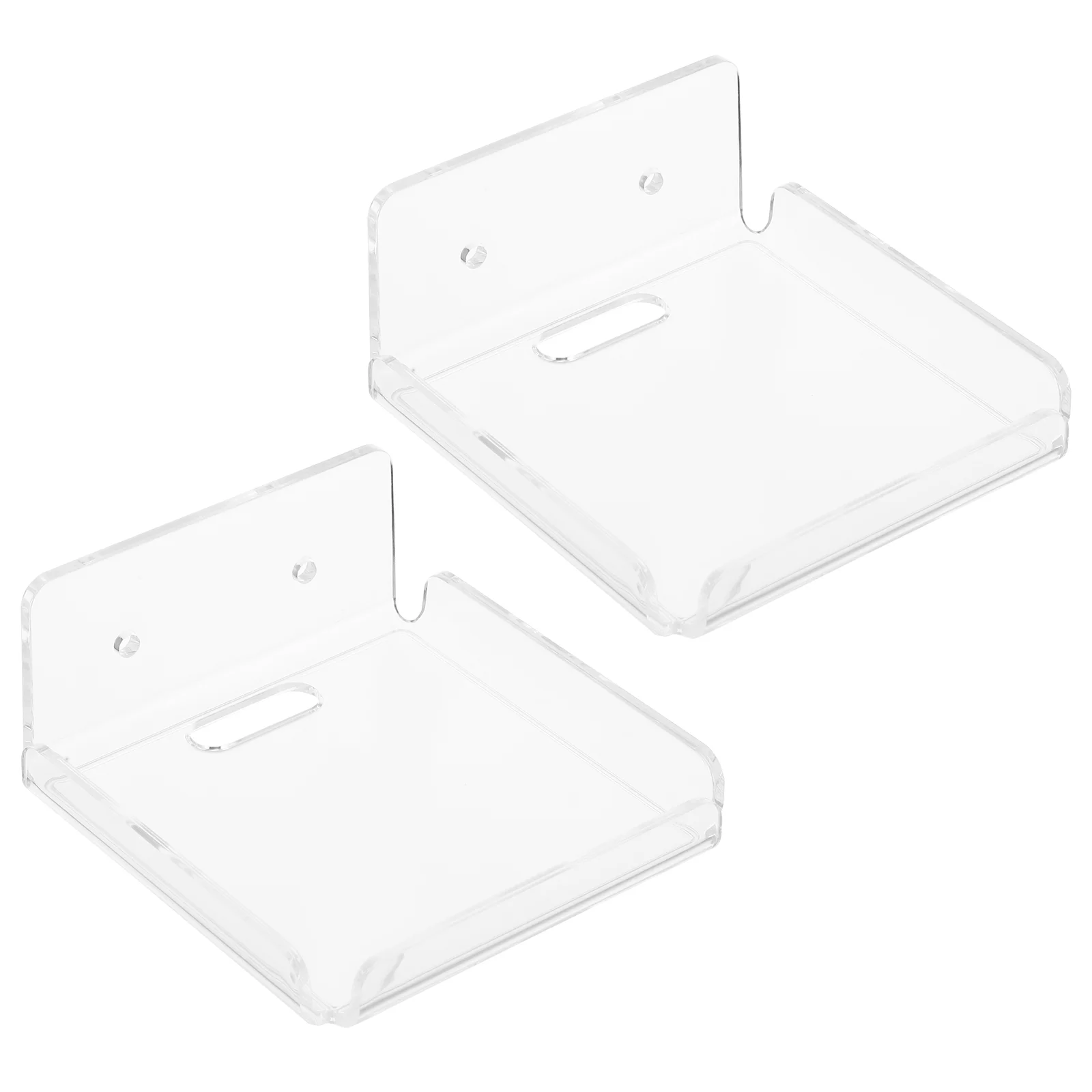 

2 Pcs Camera Bracket Speakers for Monitor Acrylic Router Security Holder Monitoring Storage Wall Mount Small Shelf Baby Child