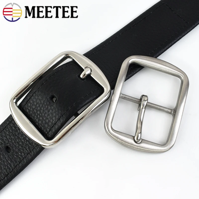 Meetee 40*52mm Stainless Steel Pin Belt Buckles Men\'s Leisure Waistband Buckle DIY Jeans Clothes Belts Decor Sewing Accessories