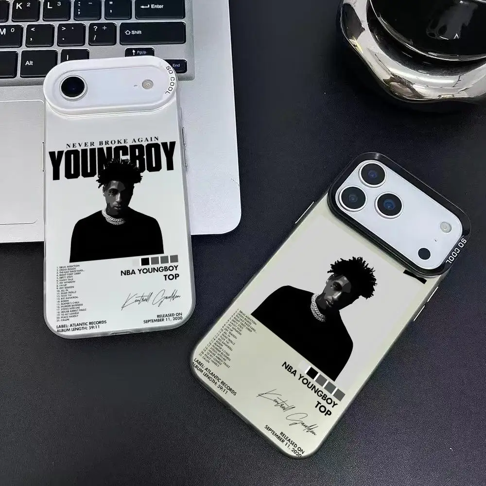 Y-YoungBoy Designer Matte Laser Aurora Phone Case for iPhone 15 Pro Max product photo