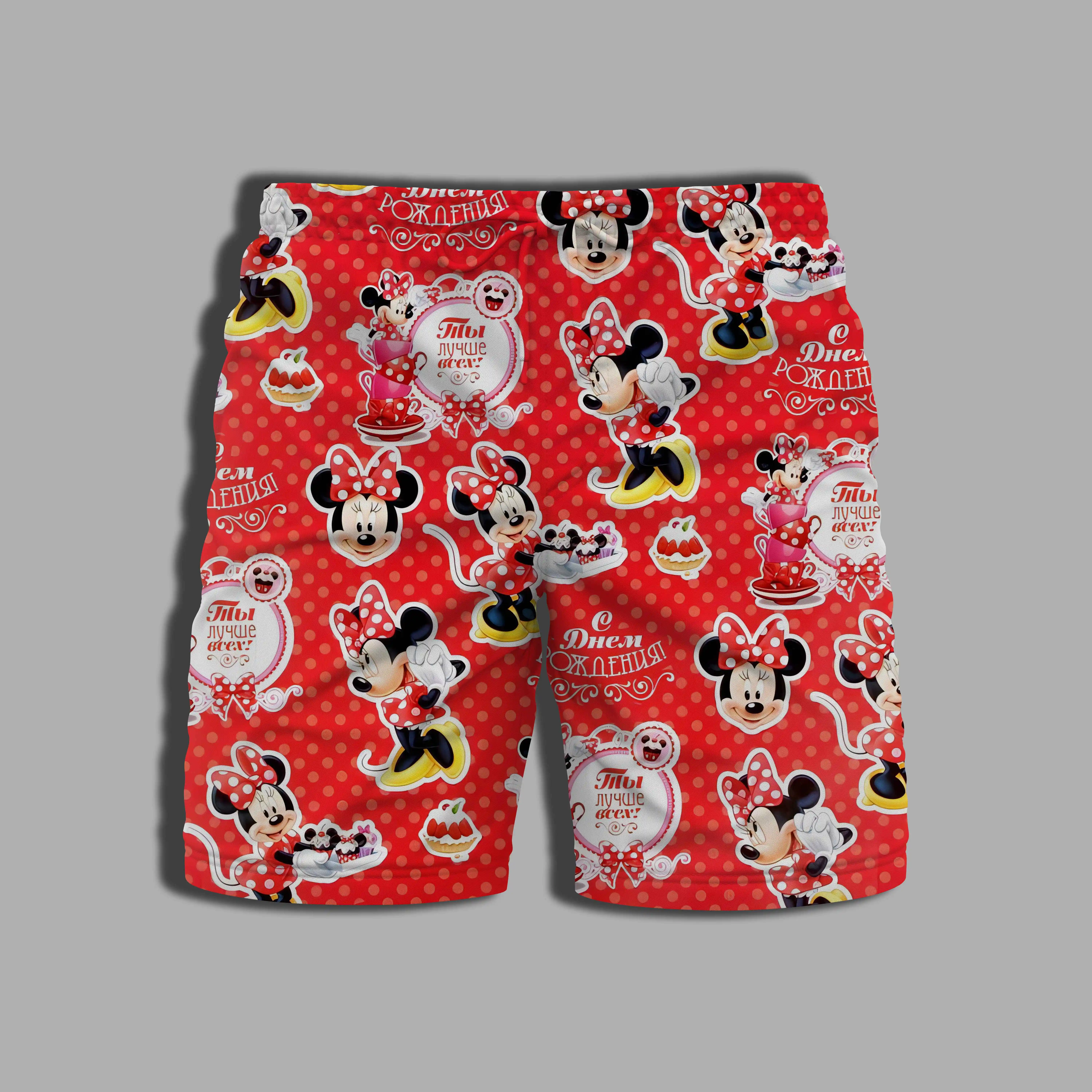 Gym Summer Swim Shorts Men Mickey Printing Men's Clothing Bathing Suit Man Disney Minnie Mouse Whole Swimsuit Beach Male Disney