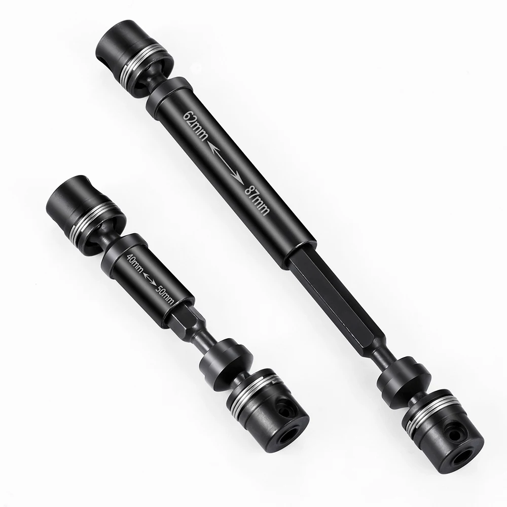 YEAHRUN 2Pcs Steel Front Rear 40+62mm Drive Shaft Joint for TRX-4M High Trail K10 Pickup F150 1/18 RC Off-road Car Upgrade Parts