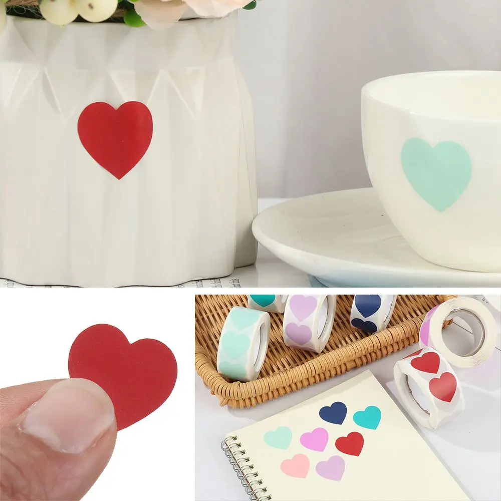 500 Pcs Birthday Party Supplies Gift Packaging Stationery Seal Labels Sticker Love Heart Shaped Scrapbooking