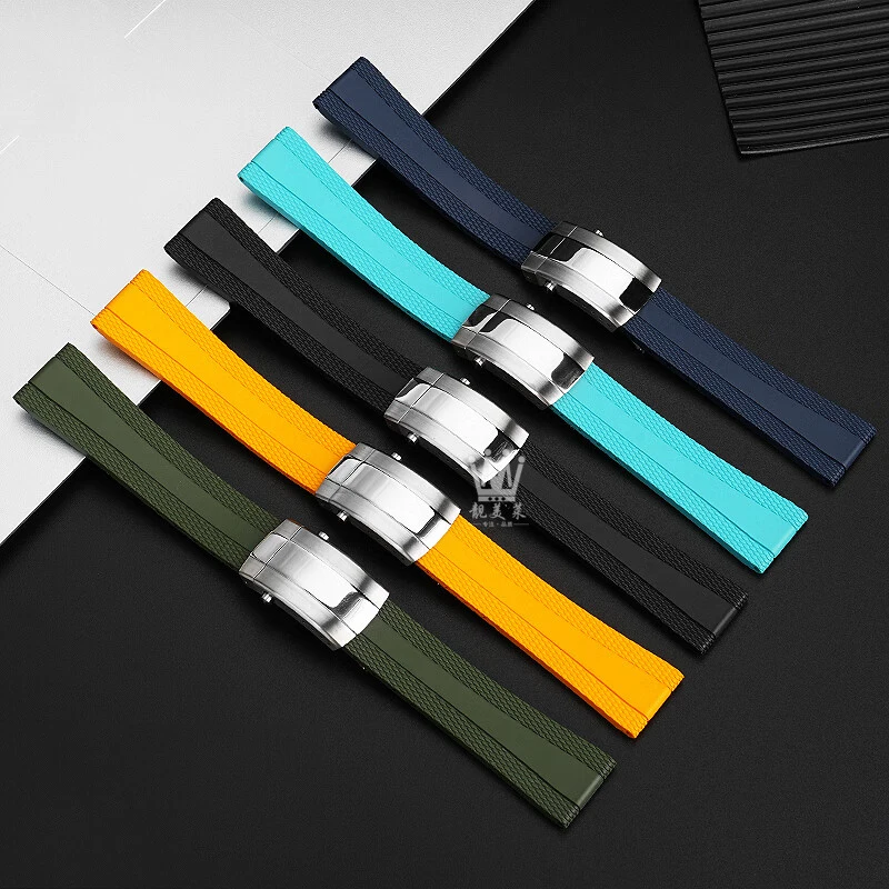 High quality rubber strap for Breitling Super Ocean Series Avengers Yellow Wolf Aviation Timing Rubber Watch Band Bracelet 22mm