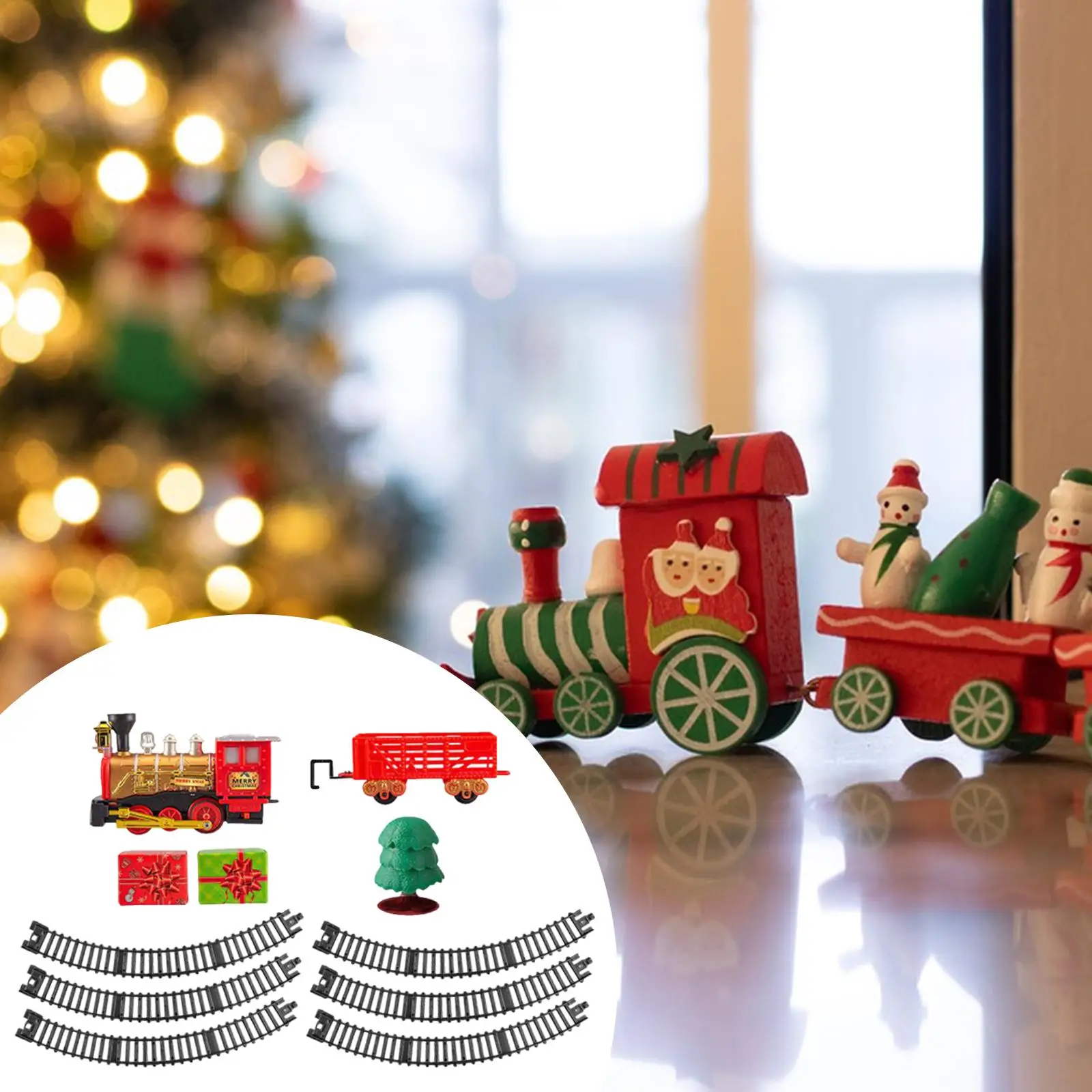 

Рождественский игрушечный поезд, локомотив и подарочная коробка, каретка для мальчиков и девочек, детей